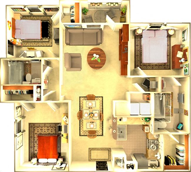 The Amsterdam 3 bedroom floorplan